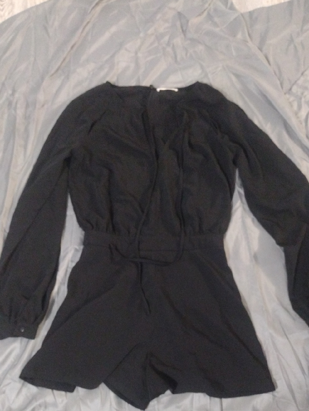 Mustard Seed Black Long-Sleeve Romper